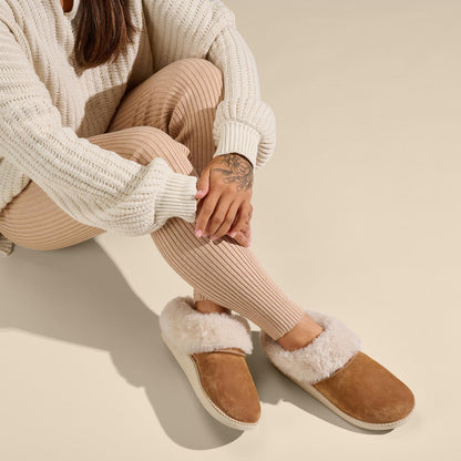 OluKai Sale | Ku‘i Women‘s Slip-On Slippers - Tan / Bone