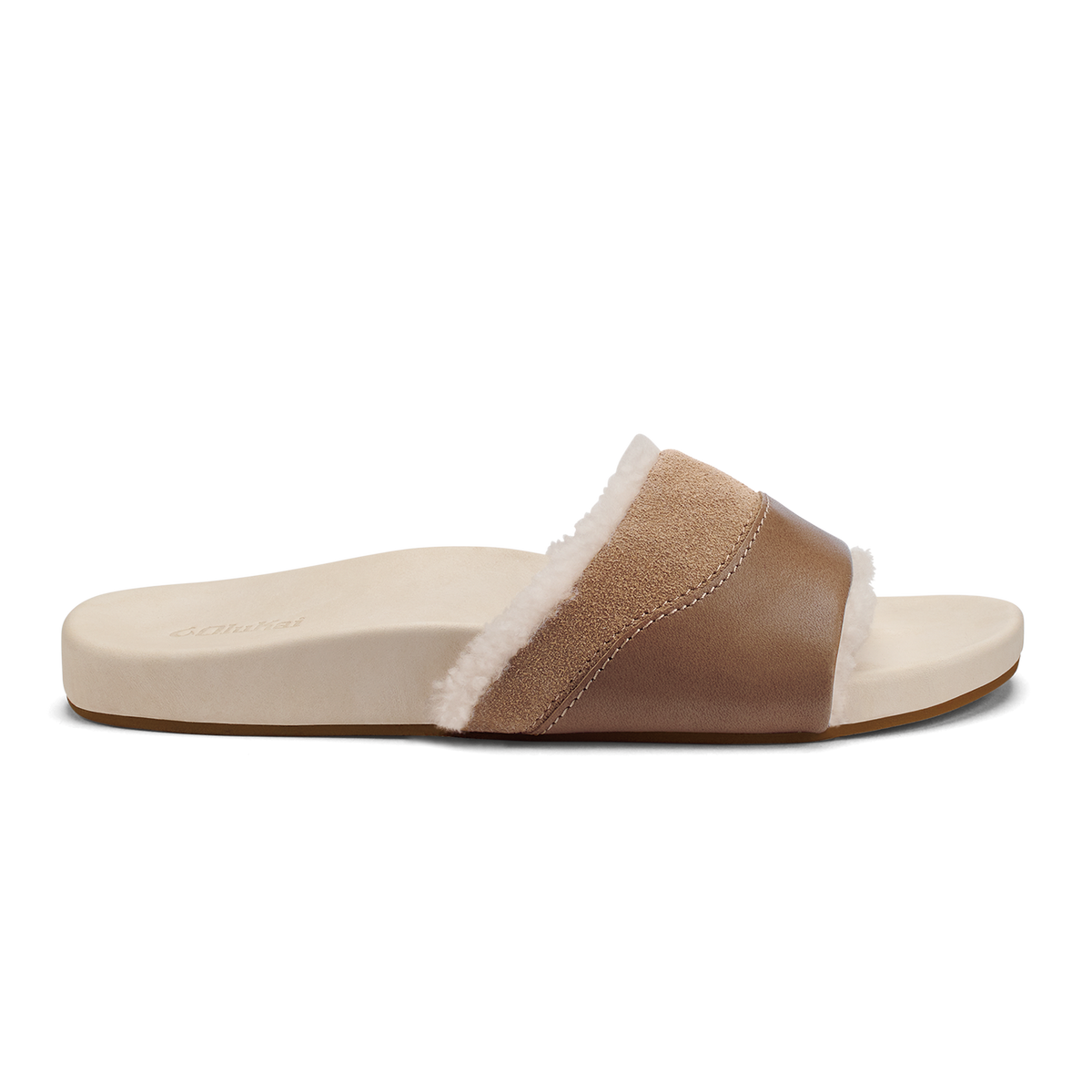 OluKai Classic | Hō‘ala Slide Women’s Slide Slipper Sandals - Tan / Puka