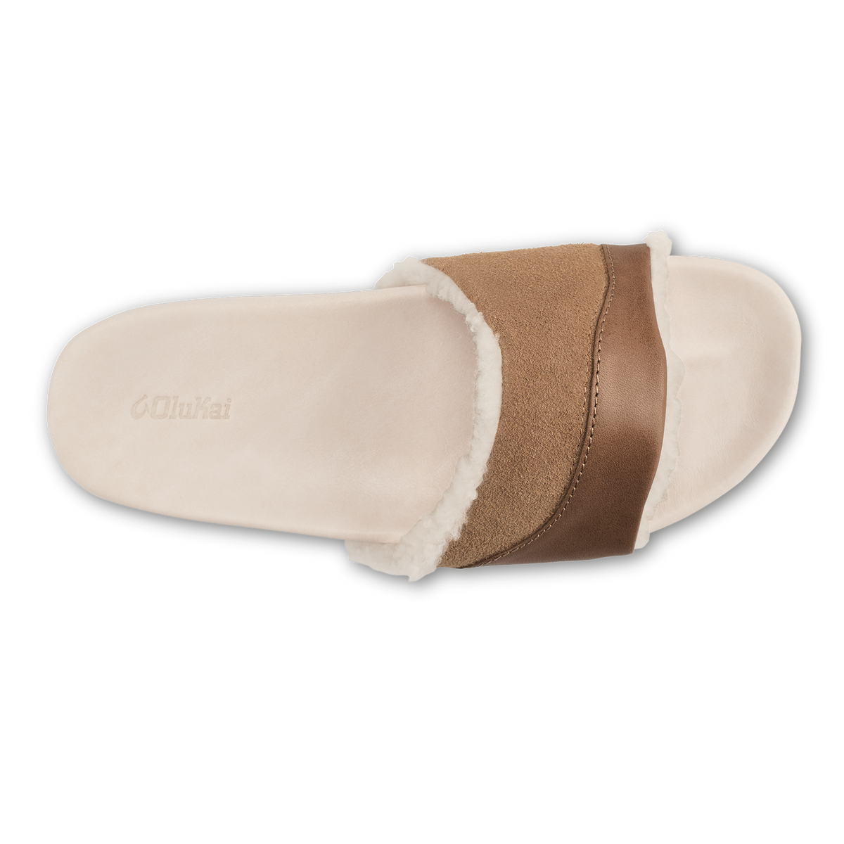 OluKai Classic | Hō‘ala Slide Women’s Slide Slipper Sandals - Tan / Puka