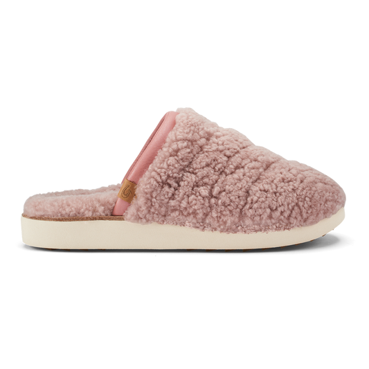 OluKai Smart Buy | Pūpū Mua Women’s Shearling Mule Slipper - Pink Sea Salt