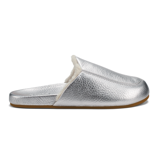 OluKai Best Seller | Kōnea Women’s Leather Slipper Mules - Silver