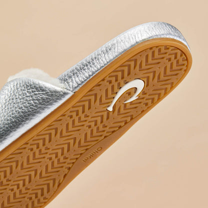 OluKai Best Seller | Kōnea Women’s Leather Slipper Mules - Silver