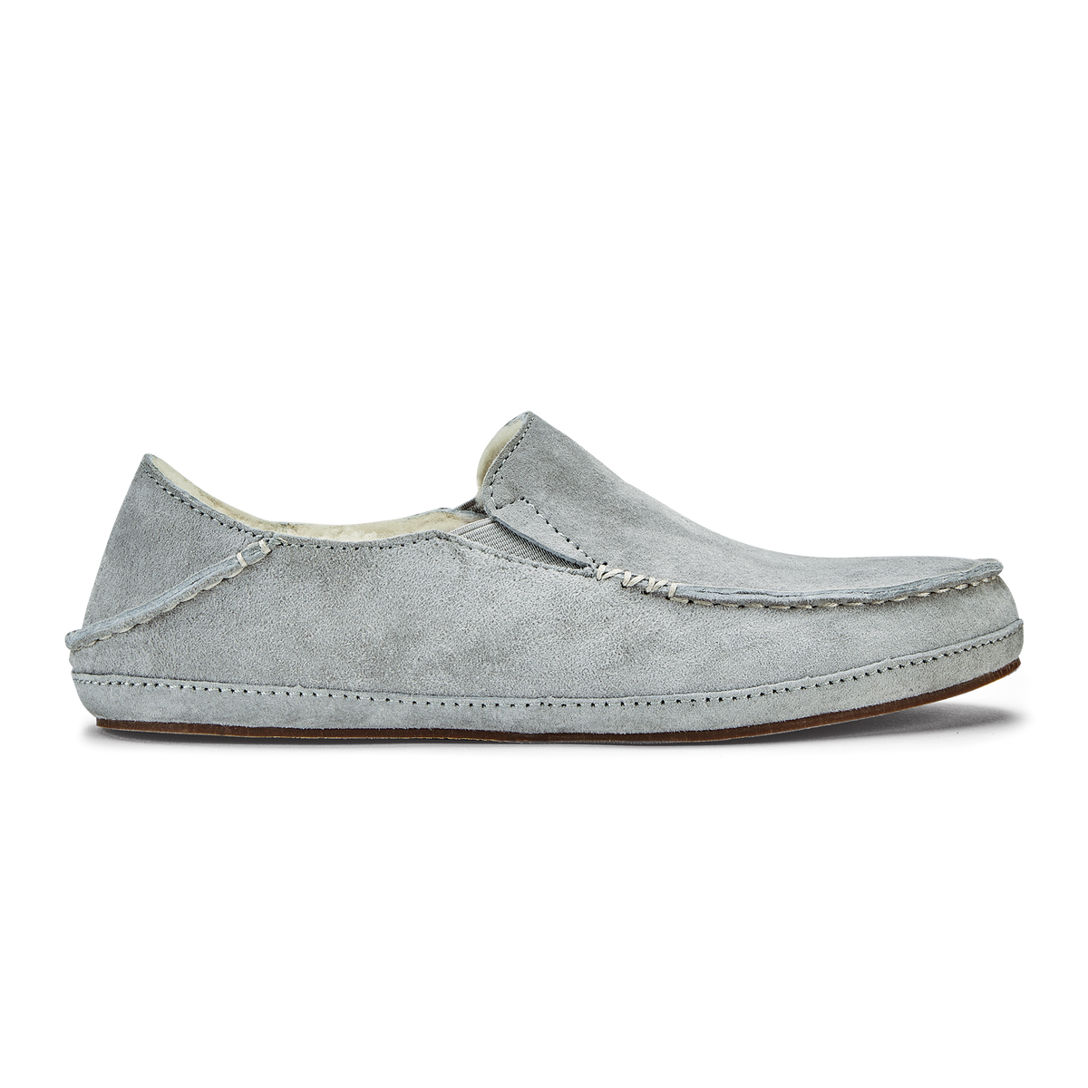 OluKai New | Nohea Women's Leather Slippers - Pale Grey