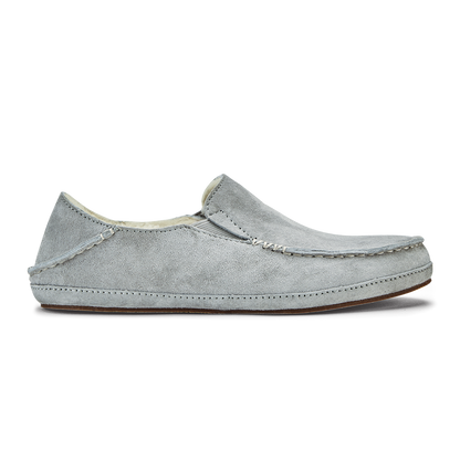 OluKai New | Nohea Women's Leather Slippers - Pale Grey