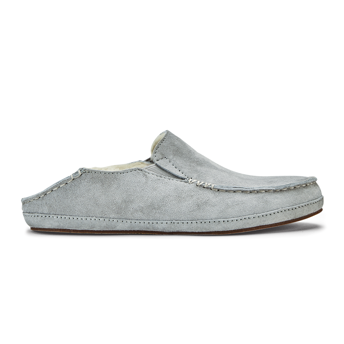 OluKai New | Nohea Women's Leather Slippers - Pale Grey