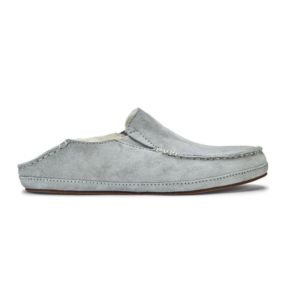 OluKai New | Nohea Women's Leather Slippers - Pale Grey