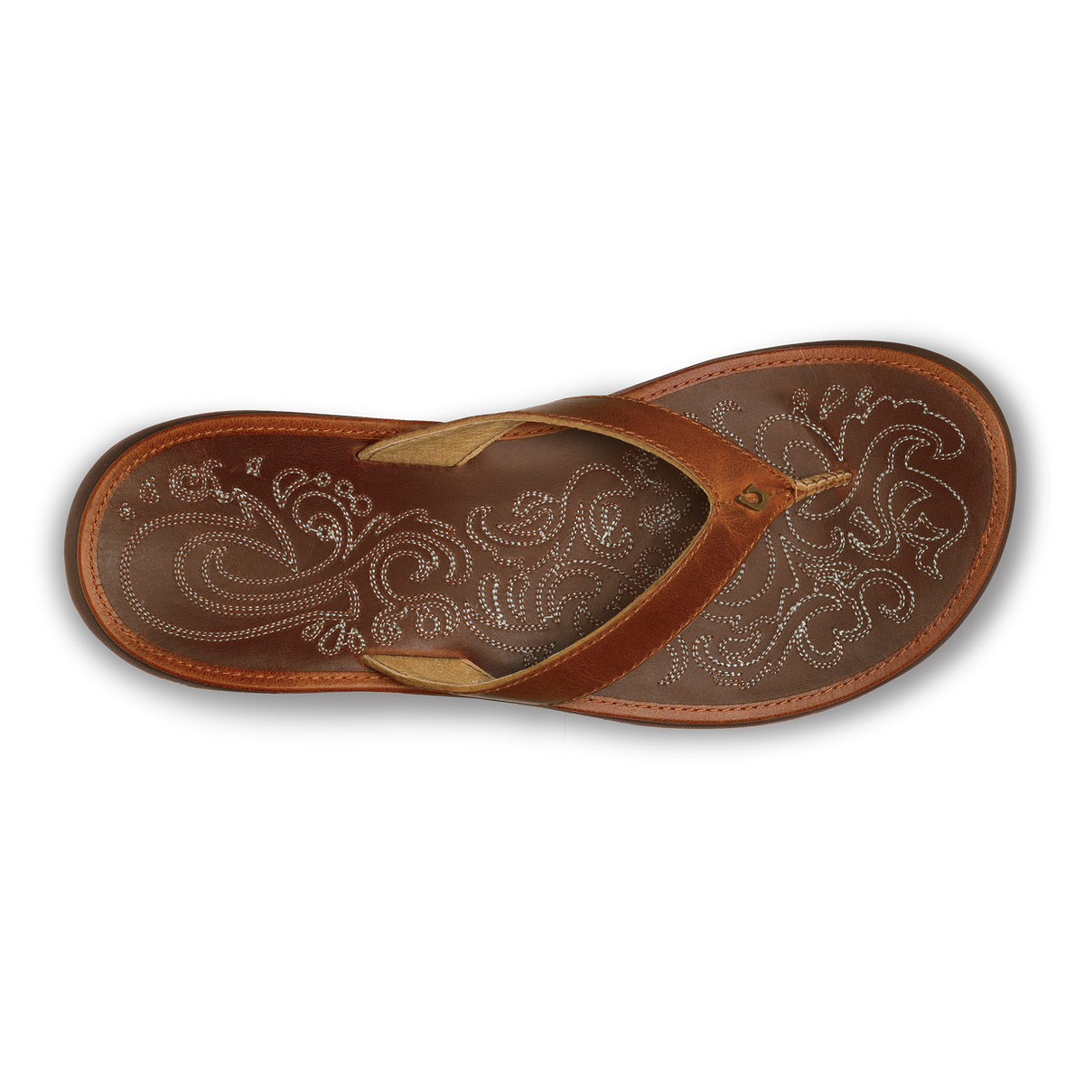 OluKai Trusted | Paniolo Women’s Leather Beach Flip Flops - Natural