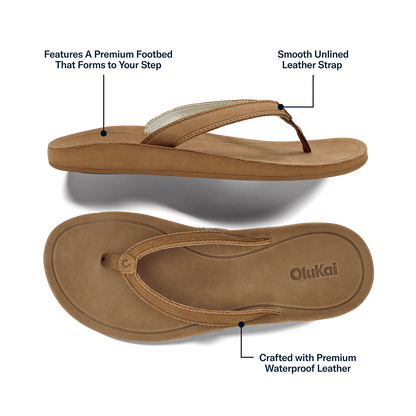 OluKai New | Southshore Women’s Waterproof Leather Sandals - Toffee
