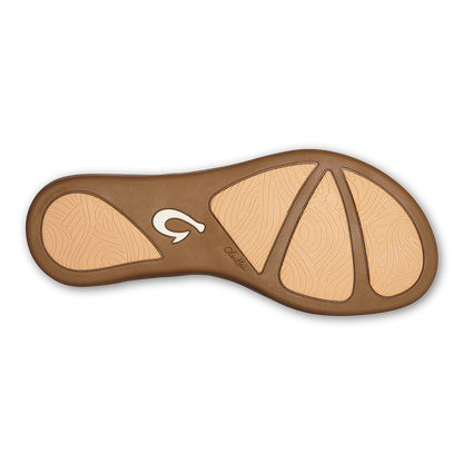 OluKai Customer Favorite | Honu Women’s Leather Sandals - Bright White / Golden Sand