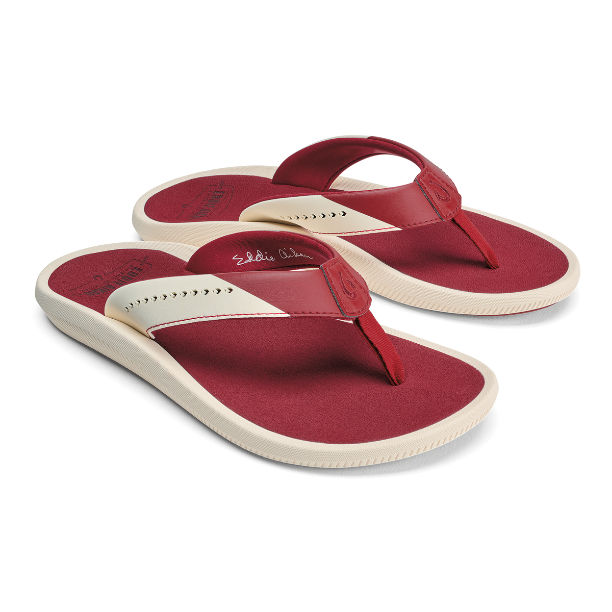 OluKai Premium | Ulele - Off White / Deep Red
