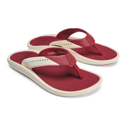 OluKai Premium | Ulele - Off White / Deep Red