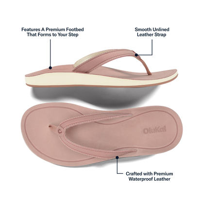 OluKai Trusted | Southshore Women’s Waterproof Leather Sandals - Soft Pink