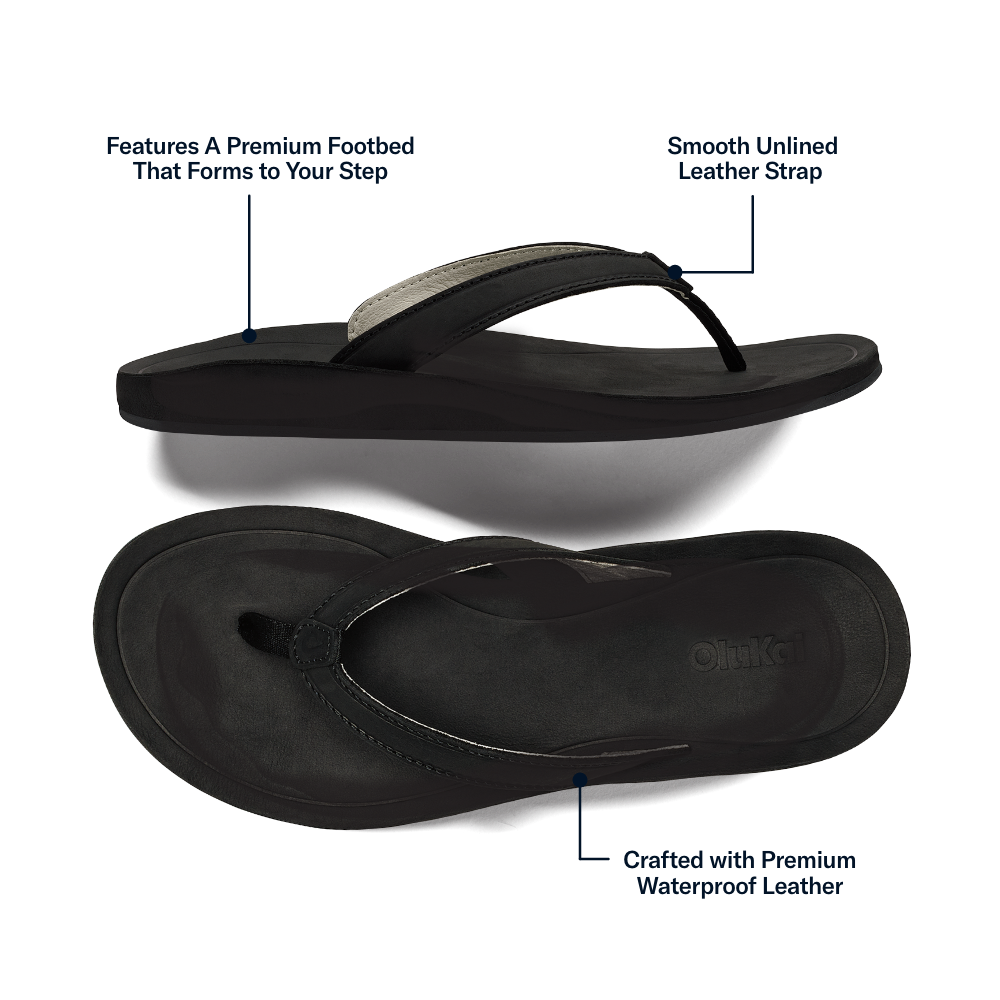 OluKai Signature | Southshore Women’s Waterproof Leather Sandals - Lava Rock
