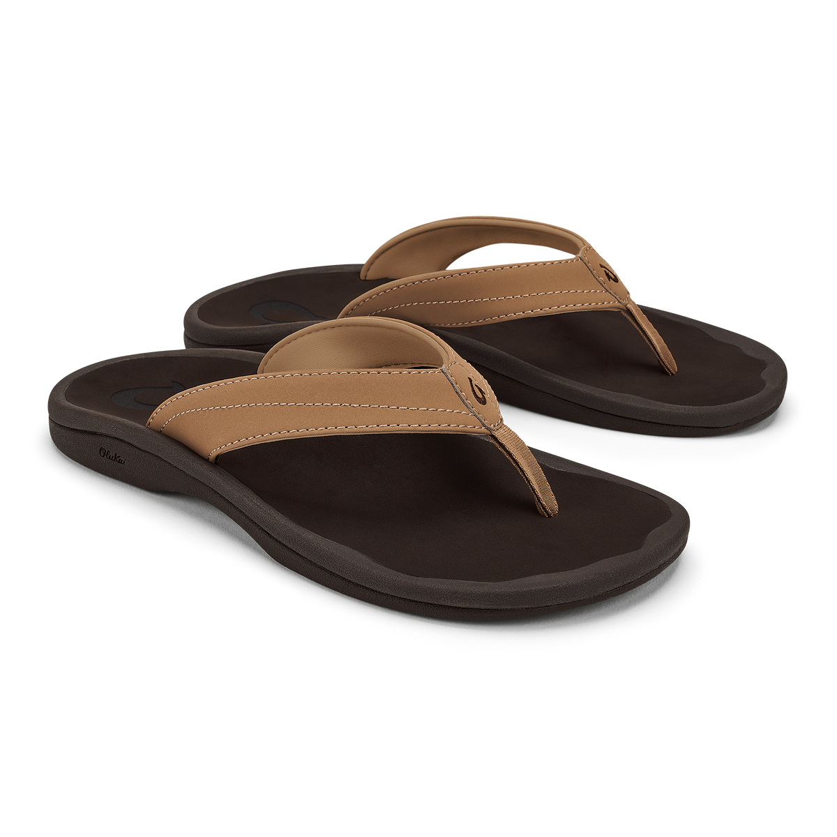 OluKai Popular | ‘Ohana Women's Beach Sandals - Almond / Dark Java