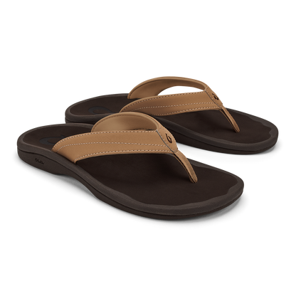 OluKai Popular | ‘Ohana Women's Beach Sandals - Almond / Dark Java