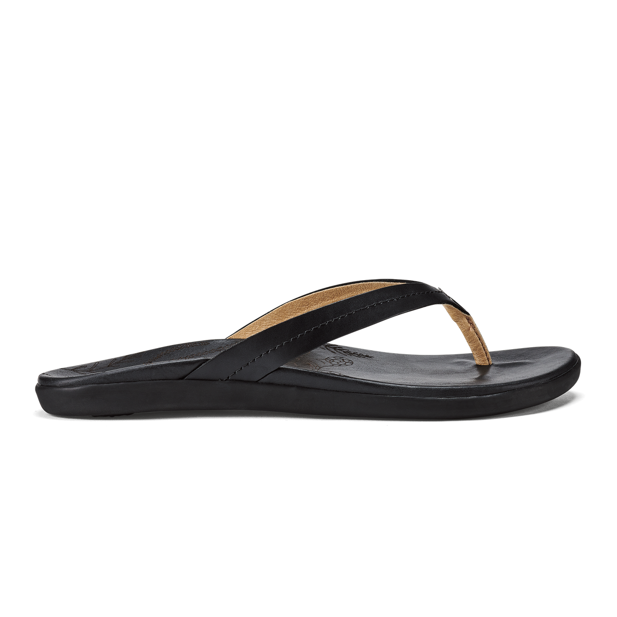 OluKai Best Price | Honu Women’s Leather Beach Sandals - Black