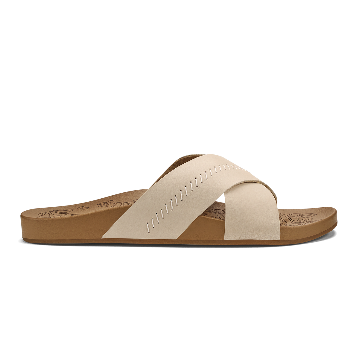 OluKai Best Price | Kipe‘a ‘Olu Women‘s Slide Sandals - Puka / Tan
