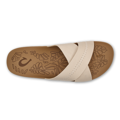 OluKai Best Price | Kipe‘a ‘Olu Women‘s Slide Sandals - Puka / Tan