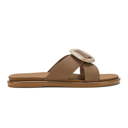 OluKai Trusted | La‘i Slide Women’s Slide Beach Sandals - Tan