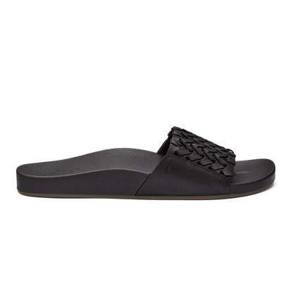 OluKai Special Offer | Kāmola Women’s Leather Slide Sandals - Black