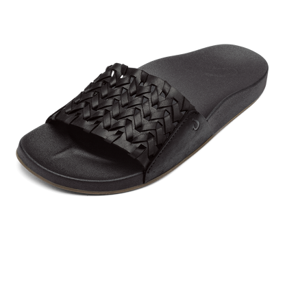 OluKai Special Offer | Kāmola Women’s Leather Slide Sandals - Black