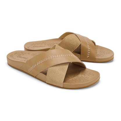 OluKai Best Price | Kipe‘a ‘Olu Women‘s Slide Sandals - Warm Sand