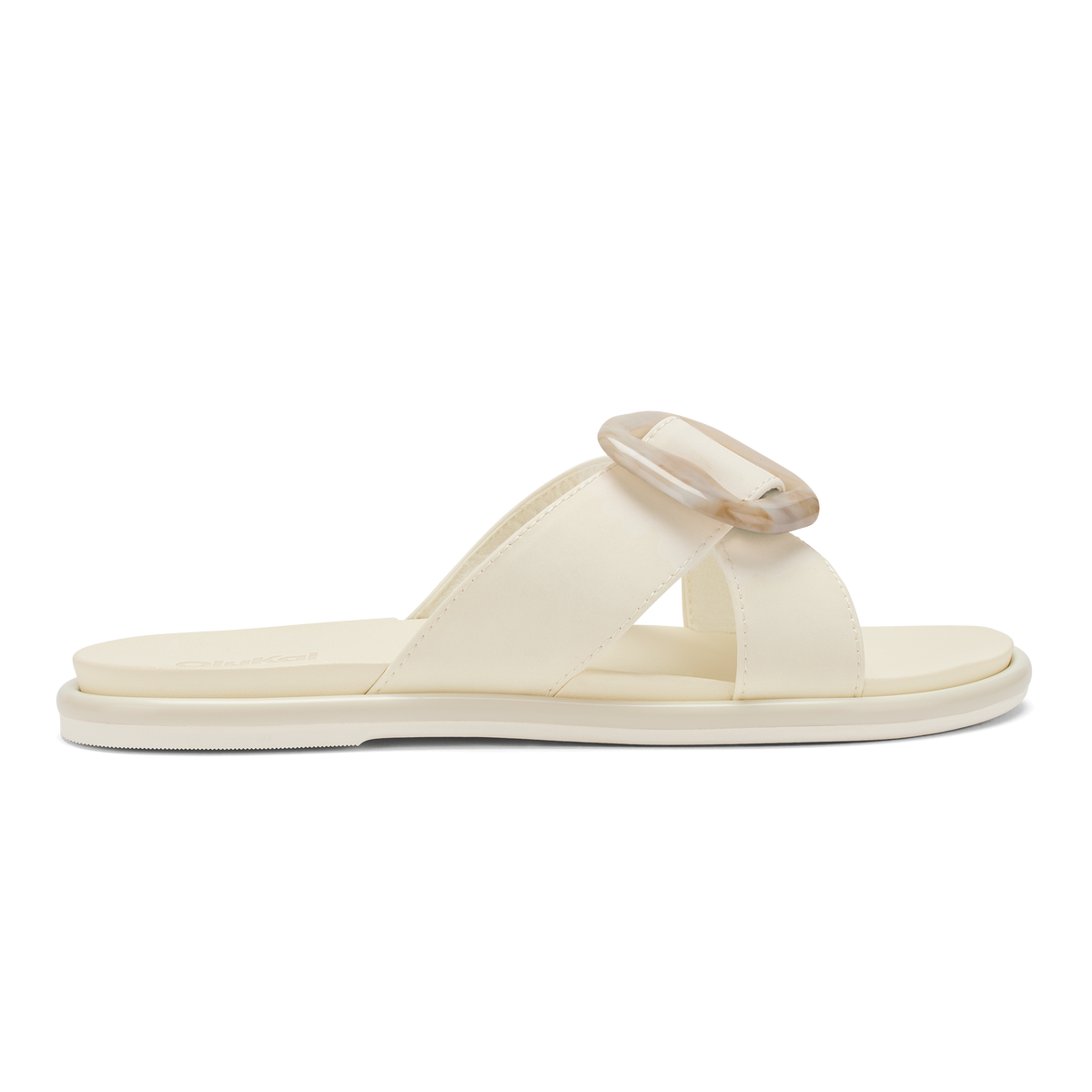 OluKai Trusted | La‘i Slide Women’s Slide Beach Sandals - White Sand