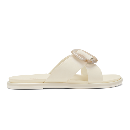 OluKai Trusted | La‘i Slide Women’s Slide Beach Sandals - White Sand