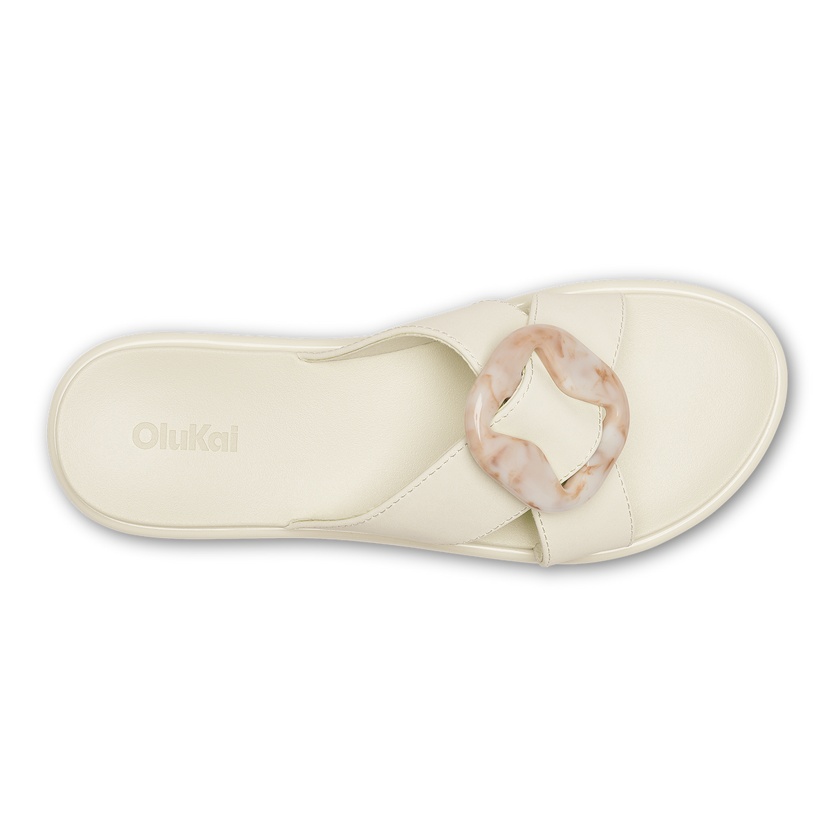 OluKai Trusted | La‘i Slide Women’s Slide Beach Sandals - White Sand
