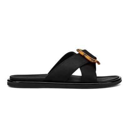 OluKai Latest | La‘i Slide Women’s Slide Beach Sandals - Black