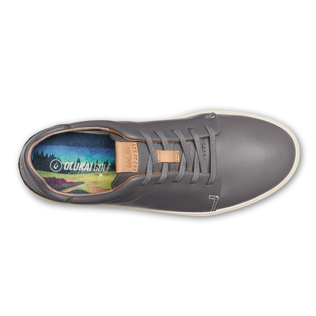 OluKai Trusted | Wailea Women’s Waterproof Leather Golf Shoes - Stone